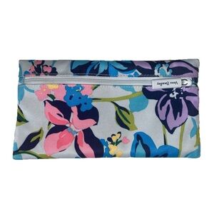 Vera Bradley Lighten Up Pencil Pouch Case Marian Floral Paisley Nylon 2 Sided